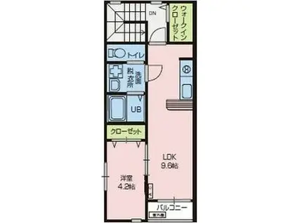 FELIZ(1LDK/2階)の間取り写真