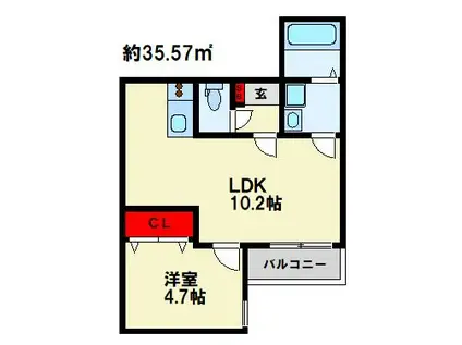 HALSO2(1LDK/1階)の間取り写真