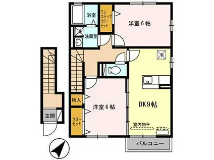 セジュールKII(2DK/2階)の間取り写真