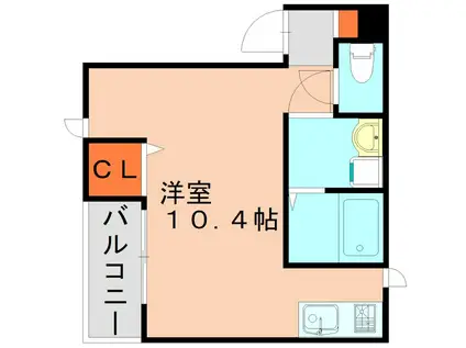 IF RIVER COURT(ワンルーム/2階)の間取り写真