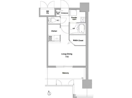 エンクレスト大手門III(1K/10階)の間取り写真