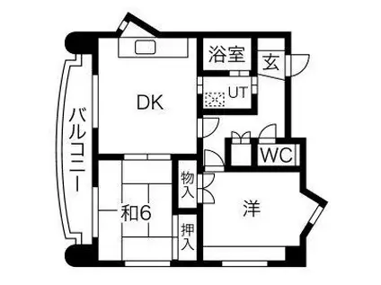 レインボー尾頭橋II(2DK/7階)の間取り写真