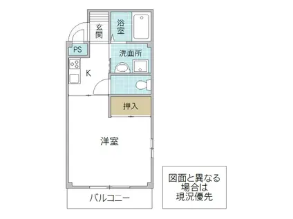 メゾネット・カイセイ2(1K/1階)の間取り写真