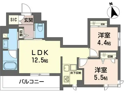 セーフティーコート・グランメールIII(2LDK/1階)の間取り写真