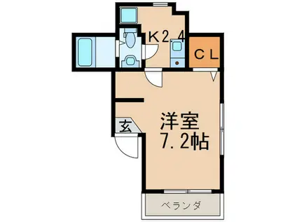 セルリア枡形(1K/2階)の間取り写真