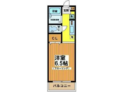 プルミエイッセン(ワンルーム/3階)の間取り写真