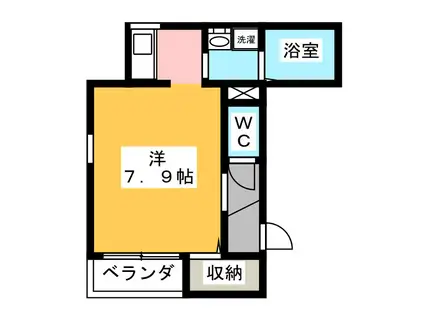 レジデンス三島(ワンルーム/3階)の間取り写真