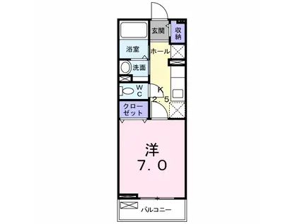 フィオーレ(1K/2階)の間取り写真