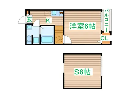 CASA FELICE(1SK/1階)の間取り写真