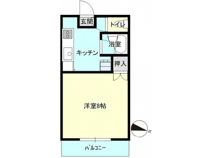コーポキネハラ(1K/1階)の間取り写真