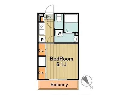 リブリスイートピースリー(1K/1階)の間取り写真