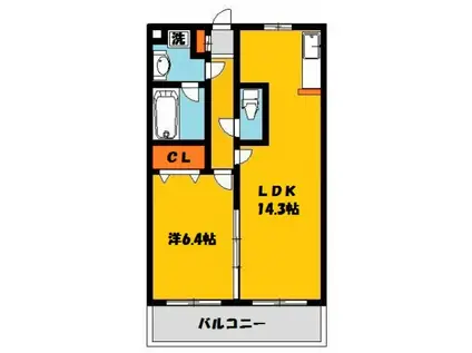 ハイツ ジョイ(1LDK/3階)の間取り写真