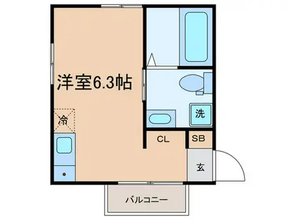 アヴァンティ川崎田町(ワンルーム/1階)の間取り写真
