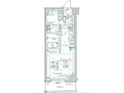 デュオステージ中野(1LDK/4階)の間取り写真