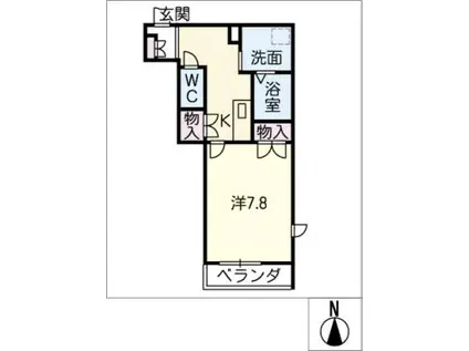 アズール黒川(1K/3階)の間取り写真