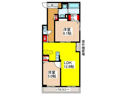 ブリ―ヴィアコート(2LDK/1階)の間取り写真