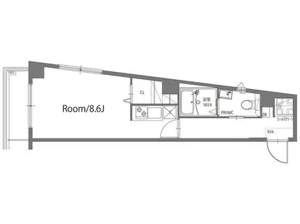 ラフォンテ町屋(1K/3階)の間取り写真