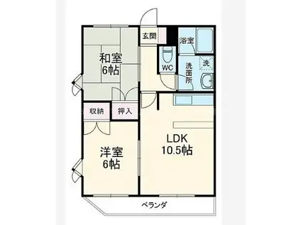 フォーレストハウス(2LDK/3階)の間取り写真