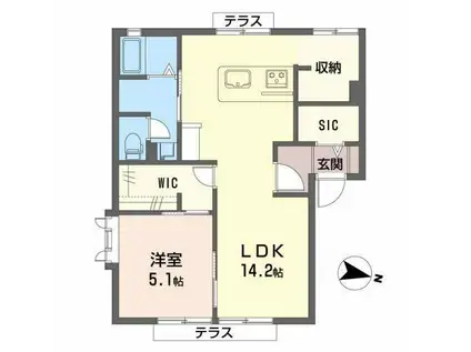 メゾンモンハイム南(2DK/1階)の間取り写真