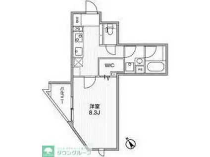 GRANDUO世田谷16(1K/1階)の間取り写真