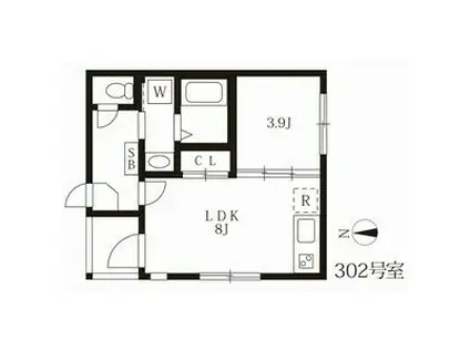 ケーアンドケー(1LDK/3階)の間取り写真