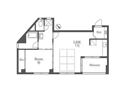 糀屋ビル(1LDK/5階)の間取り写真