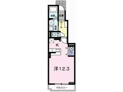 エクセラン則直III(1K/1階)の間取り写真
