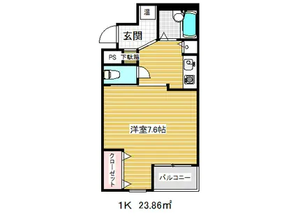 プレサンス神戸メリケンパーク前(1K/4階)の間取り写真