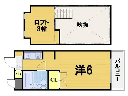 第46長栄MKフレグランス桂(1K/2階)の間取り写真