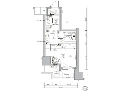 RASIS大山山手通(1K/3階)の間取り写真