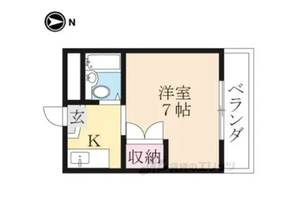 ラポール平田(1K/3階)の間取り写真