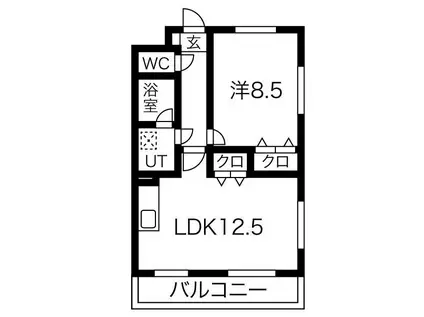 プリミエールツイン(1LDK/4階)の間取り写真
