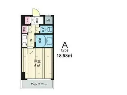 ラ・レジダンス・ド・江坂(1K/8階)の間取り写真