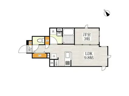 CB経堂ノンノ(1LDK/1階)の間取り写真