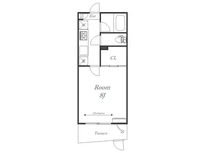 RIVAGE最上(1K/1階)の間取り写真