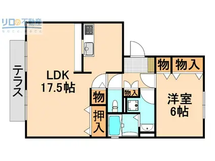 フレマリール野間(2LDK/1階)の間取り写真