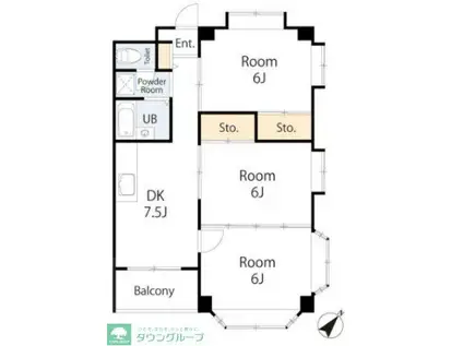 ニューブライトマンション(3DK/3階)の間取り写真