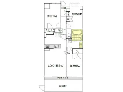 プレミスト湘南辻堂アクアフェイス(3LDK/1階)の間取り写真