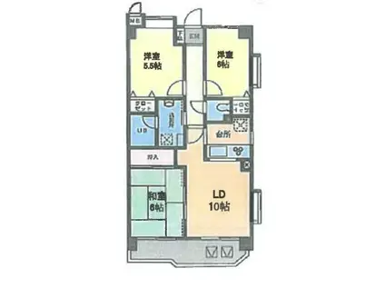 アーバンコート(3LDK/3階)の間取り写真