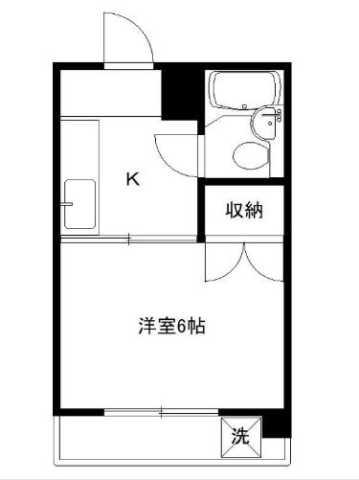 コーポあかね(1K/1階)の間取り写真