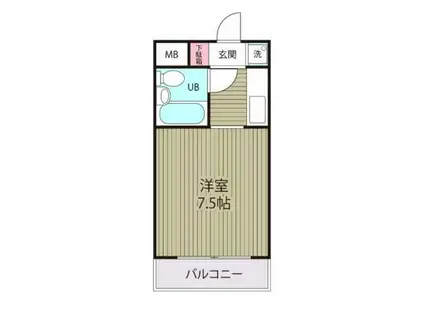 コスモハウス(ワンルーム/1階)の間取り写真