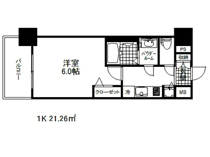 ララプレイス神戸西元町(1K/2階)の間取り写真