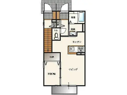 メゾン・きらめき C棟(1SK/1階)の間取り写真