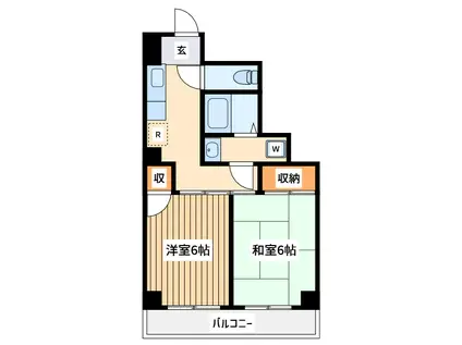 クレールメゾン北野(2K/3階)の間取り写真