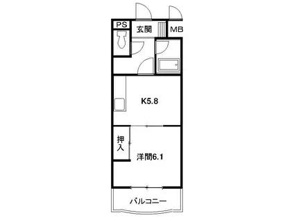 あぷと大正坂(1K/1階)の間取り写真
