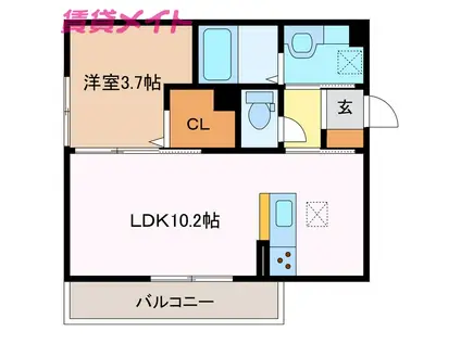 ラ フレーズ(1LDK/1階)の間取り写真