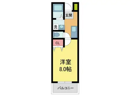 ボンヌ シャンス(1K/2階)の間取り写真