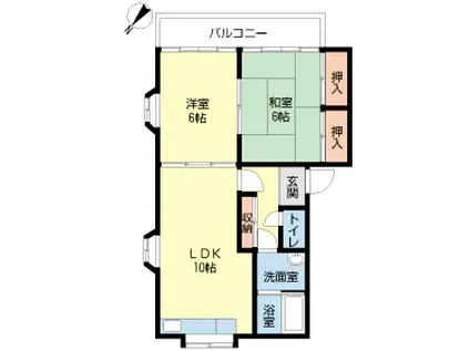フォーラム中央(2LDK/1階)の間取り写真