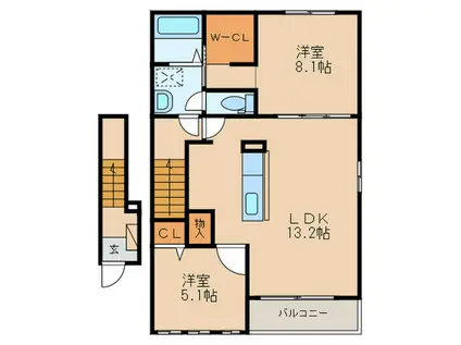サンレジデンス(2LDK/2階)の間取り写真