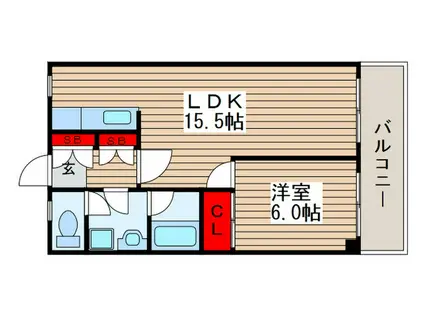 第2ツボイビル(1LDK/6階)の間取り写真